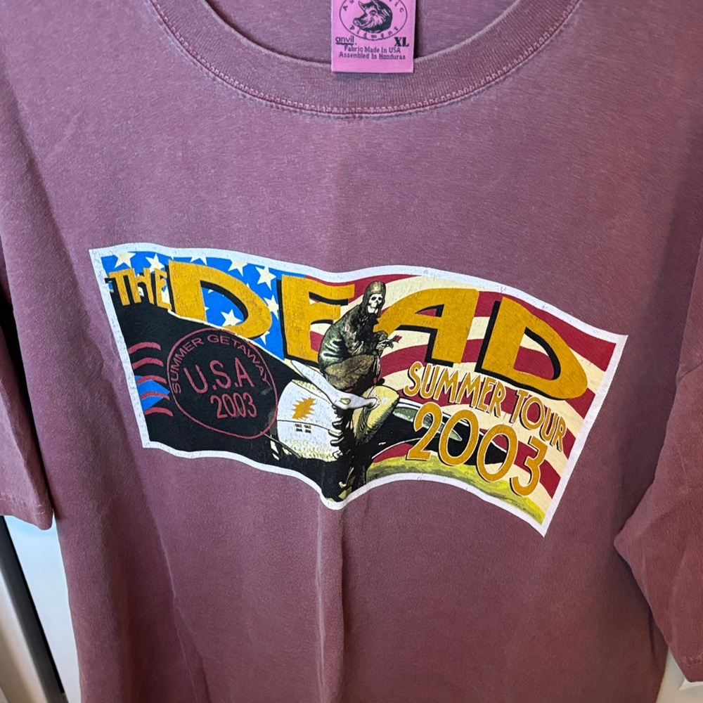 The Dead 2003 tour shirt  Maroon color  Cotton T-Shirt